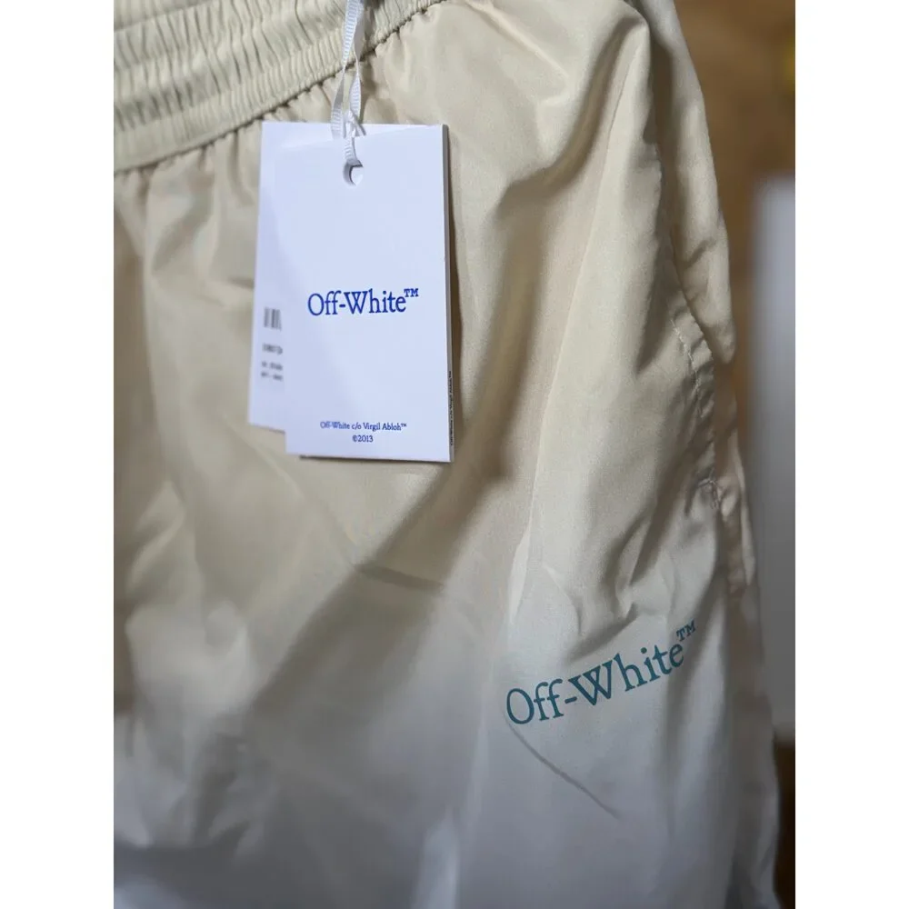 Off-White SS25 Degradé Surfer Swim Shorts Beige Light Blue Men’s XXL NWT